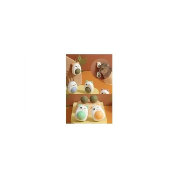 Kedi Otu Topu Oyuncağı, Hayvan Tasarımlı, 46mm x 60mm