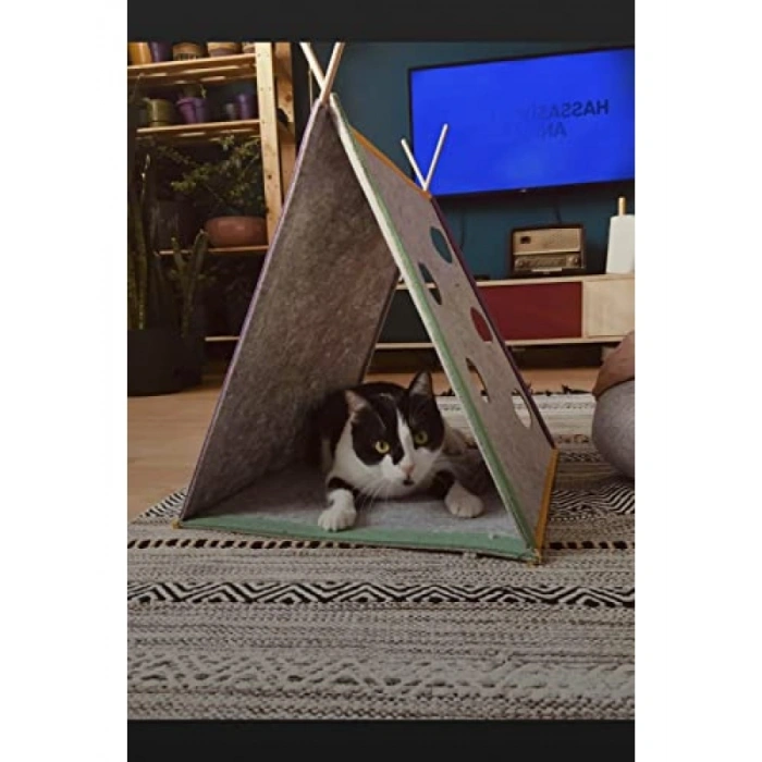 Kedi Oyun Çadırı ve Yatak, Kaliteli Keçe Malzeme