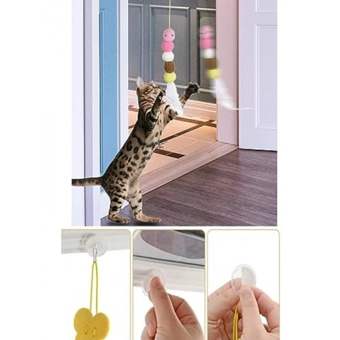 Kedi Oyun Oltası - Yapışkanlı Renkli Oyuncak