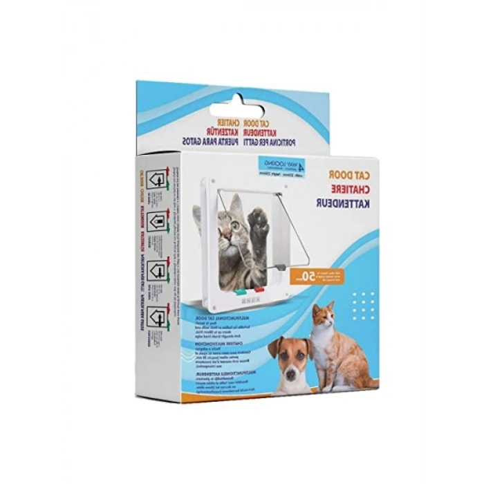 Kedi ve Köpekler İçin 4 Yollu Kapı - 25x23,5x5 cm, Kahverengi