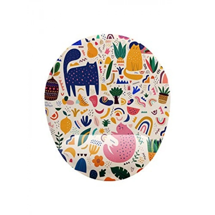 Kedili Tasarım Bilek Desteği Olan Mouse Pad
