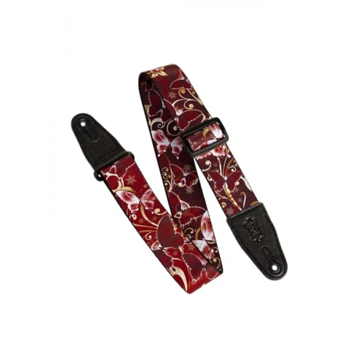 Kelebek Motifli Gitar Askısı - Ayarlanabilir Uzunluk