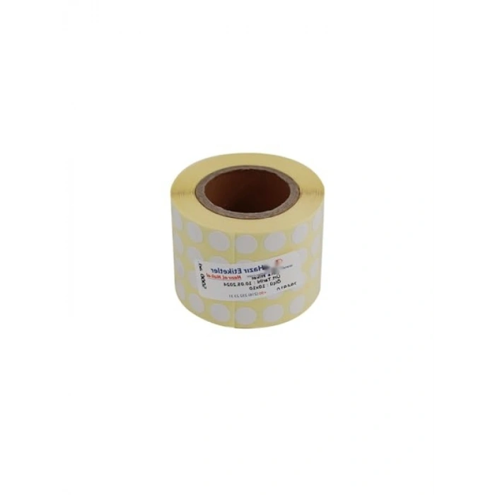 Kendinden Yapışkanlı Kuşe Rulo Etiket, 10mm Çap, 5000 Adet