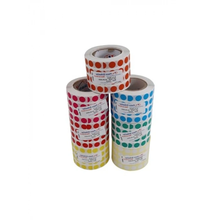 Kendinden Yapışkanlı Kuşe Rulo Etiket, 10mm Çap, 5000 Adet