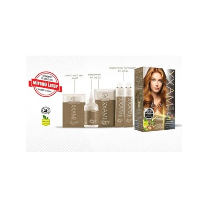 Keratin İçeren Saç Boyası - 2 x 50 ml Altın Karamel Renk