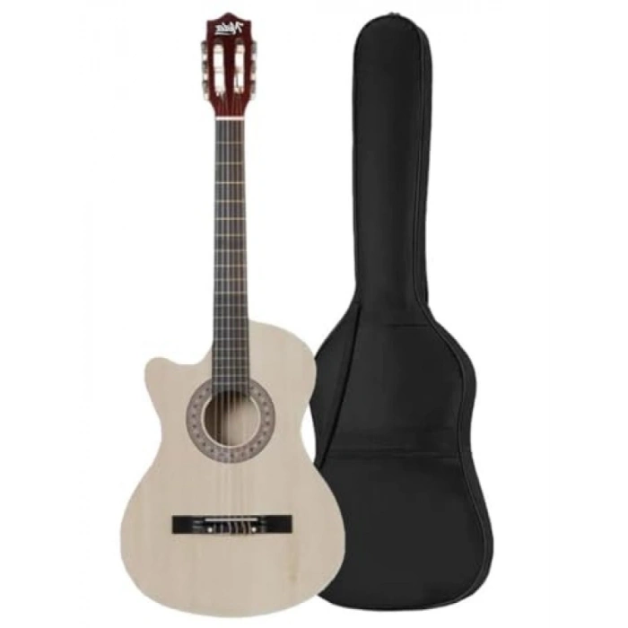 Kesik Klasik Gitar Seti - 4/4 Yetişkin Boy, Doğal Renk