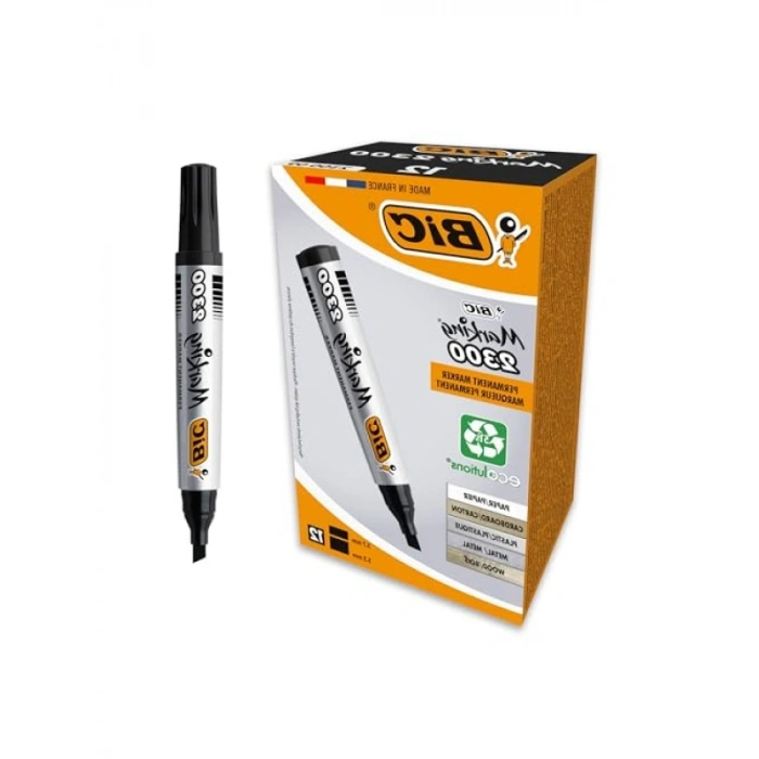 Kesik Uçlu Siyah Kalıcı Markör, 3.7-5.5 mm Kalınlık Seçeneği
