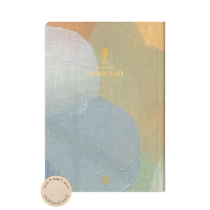 Keten Noktalı Bullet Journal Defteri - 17x24 cm, Denizatı Desenli