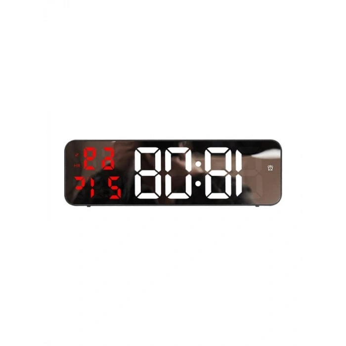 Kırmızı LED Ekranlı Nem Ölçer ve Masa Alarm Saati