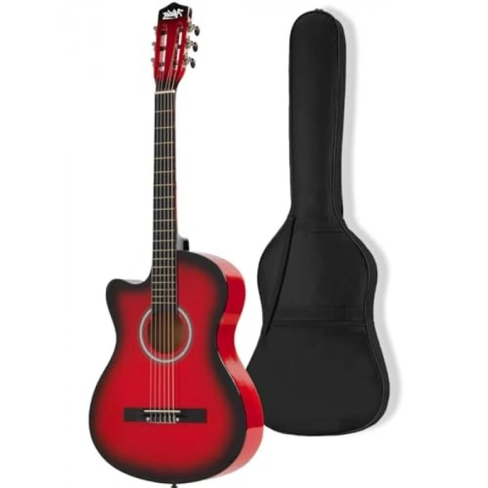 Kırmızı Renk Kesik Klasik Gitar - 4/4 Yetişkin Boy