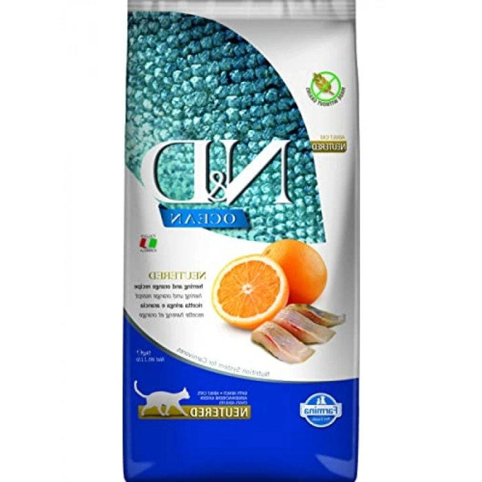 Kısırlaştırılmış Yetişkin Kedi Maması - Ringa Balığı & Portakal, 5 Kg