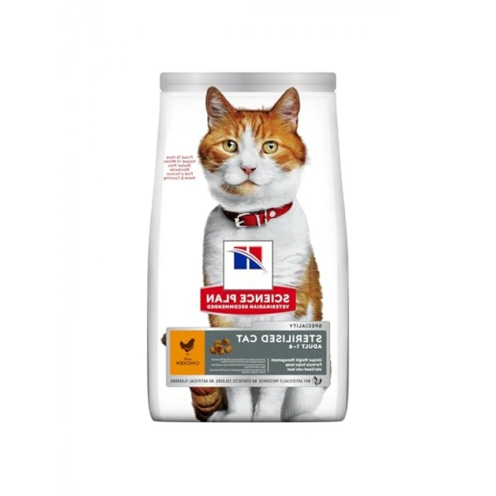 Kısırlaştırılmış Yetişkin Kediler için Tavuk Aromalı Mama, 1.5 kg
