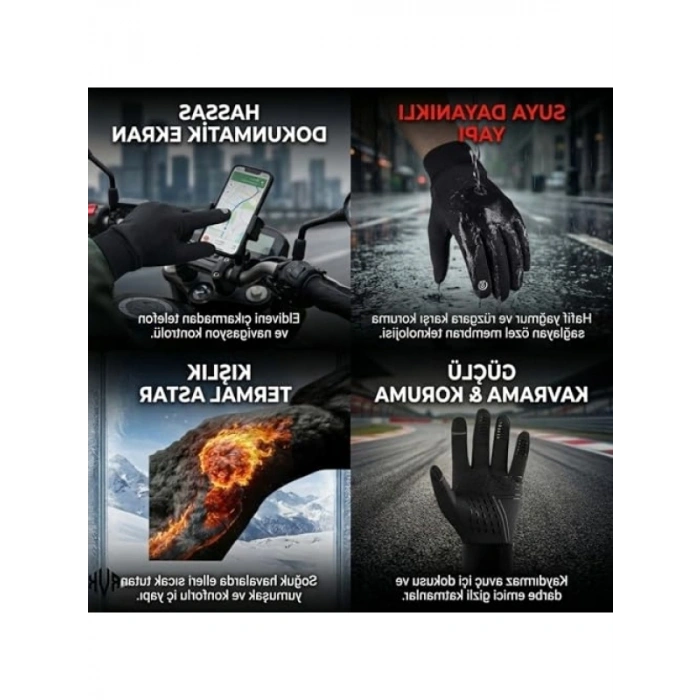 Kışlık Motosiklet Eldiveni - Rüzgar ve Soğuk Koruma