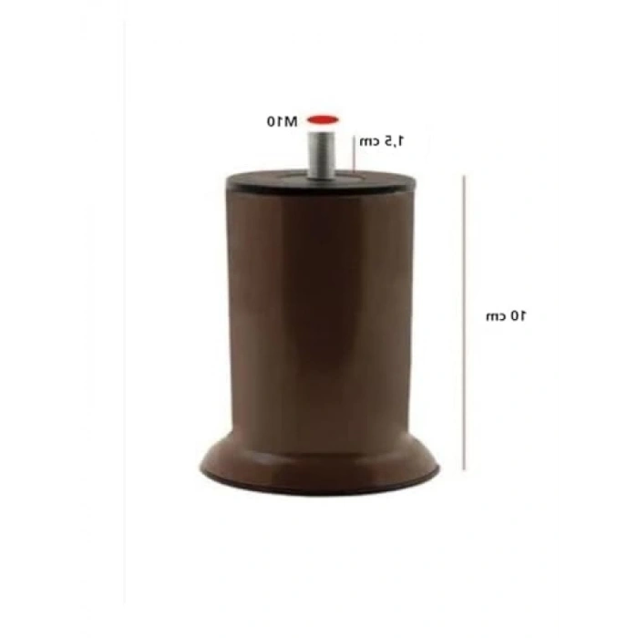Koltuk Yükseltme Ayağı - 10 cm, Kahverengi Plastik, 4 Adet