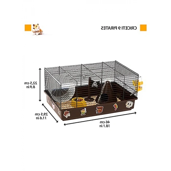 Korsan Temalı Hamster Kafesi - Aksesuarlar Dahil 46 x 29,5 x 23 cm