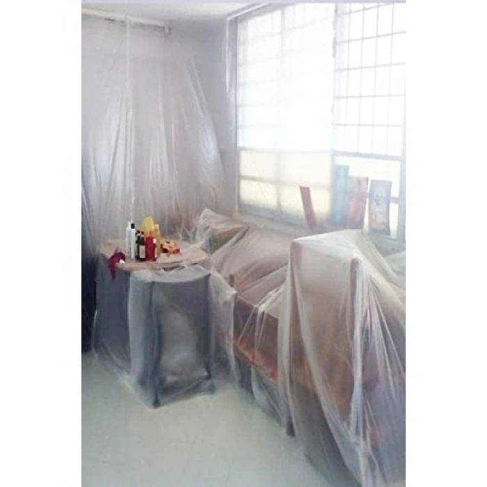 Koruyucu Naylon Örtü, Boya ve Badana İçin, 50 m² Alan Kapatma