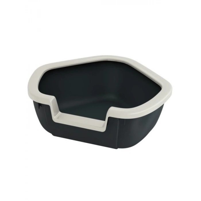 Köşe Tasarımlı Kedi Tuvaleti - Dayanıklı Plastik, 57.5 x 51.5 x 22 cm
