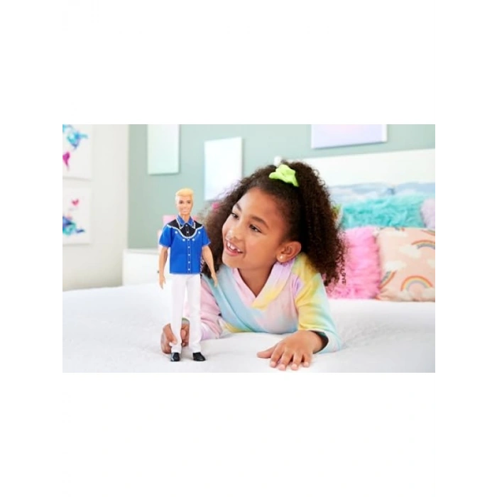 Kovboy Görünümlü Sarışın Figür - Barbie Tarzında