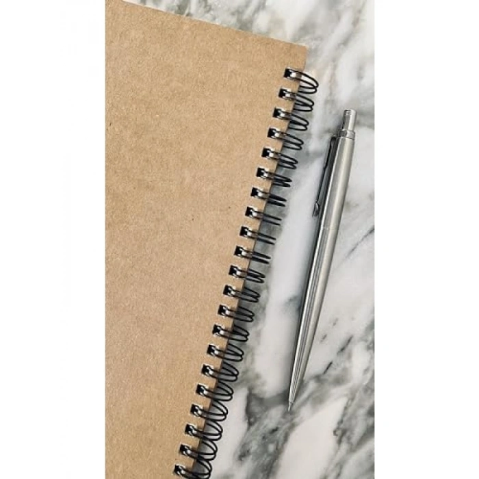 Kraft Kapaklı Spiralli Notebook - A5 Boyut (15x21 cm), 100 Yaprak (Noktalı)