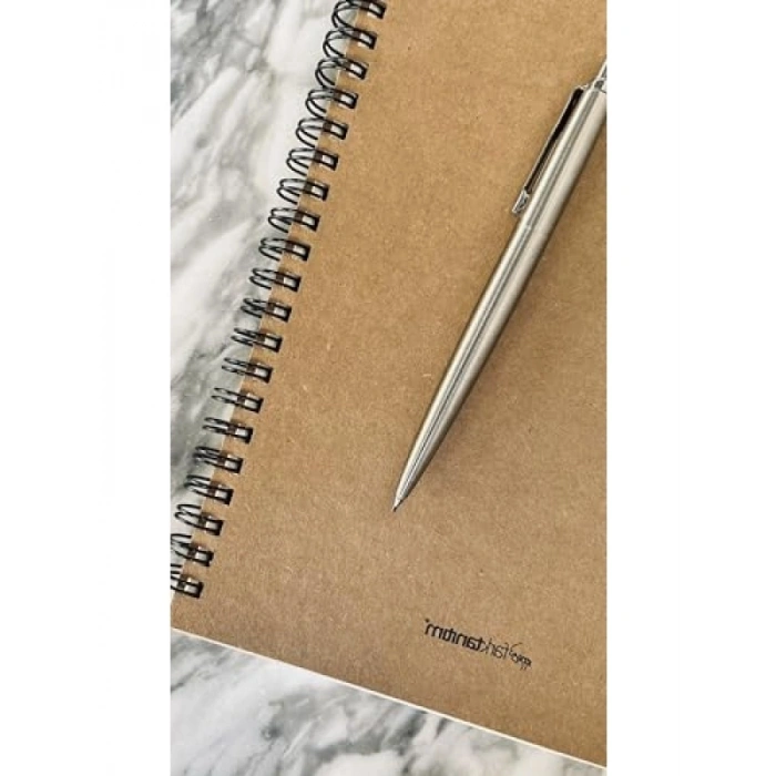 Kraft Kapaklı Spiralli Notebook - A5 Boyut (15x21 cm), 100 Yaprak (Noktalı)