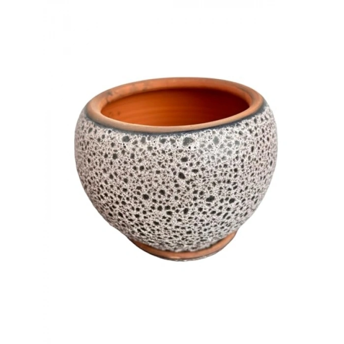 Krem Kahve Şekilli 15 Cm Tabaklı Toprak Saksı