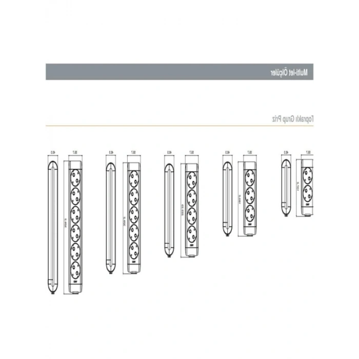 Kullanışlı 6lı Kablolu Topraklı Priz - 3 Metre Siyah
