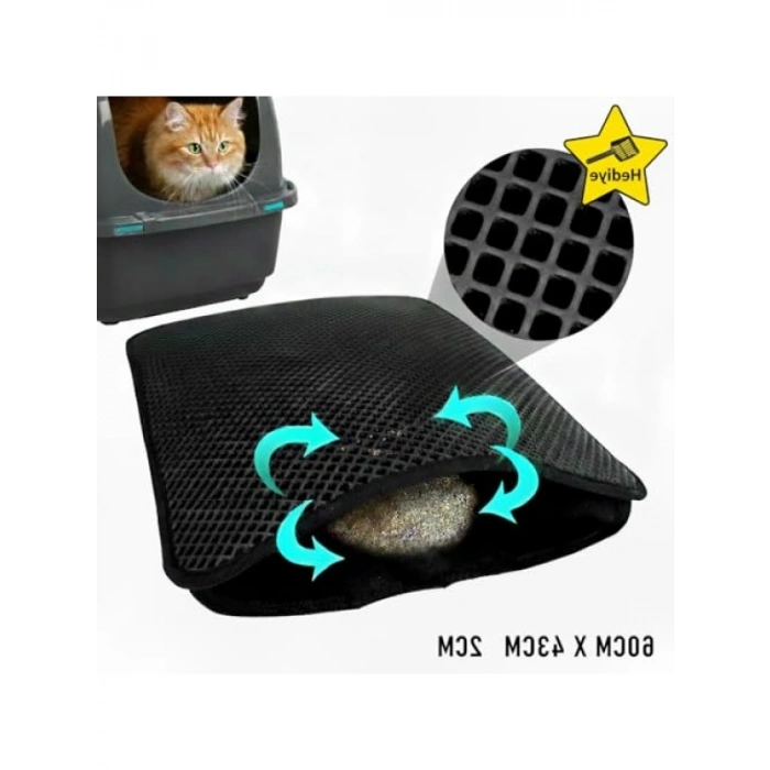 Kürek ve Elekli Kedi Tuvalet Önü Paspası Set 60 x 43 cm