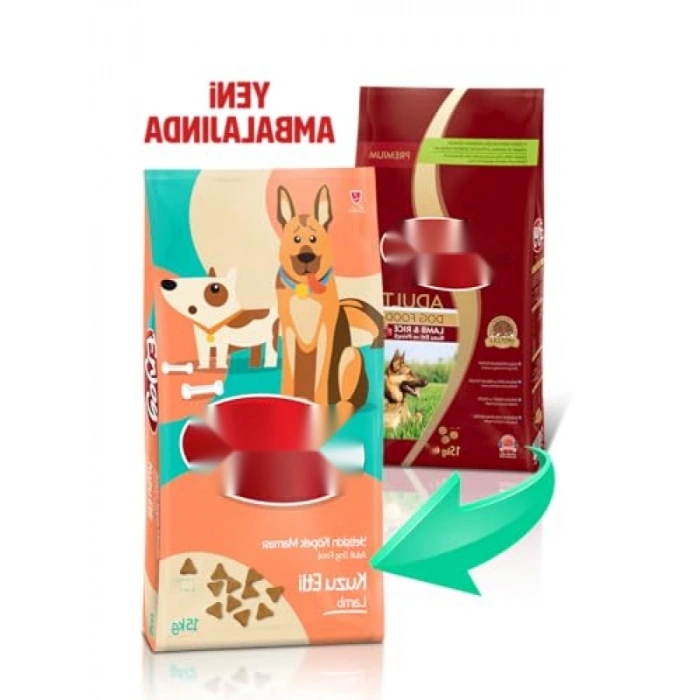 Kuzu Etli ve Pirinçli Kuru Köpek Maması, 15 kg, Yetişkinler İçin
