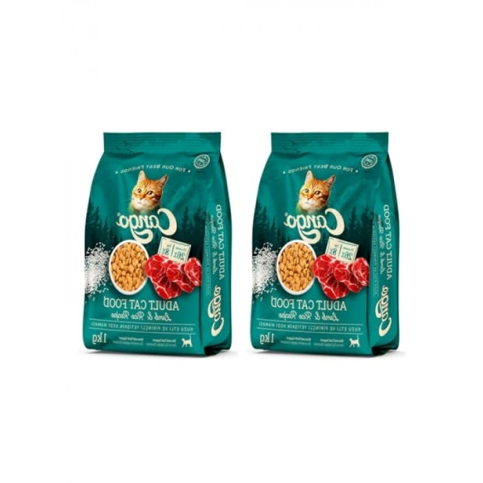 Kuzu Etli ve Pirinçli Yetişkin Kedi Maması, 1 kg, 2li Paket