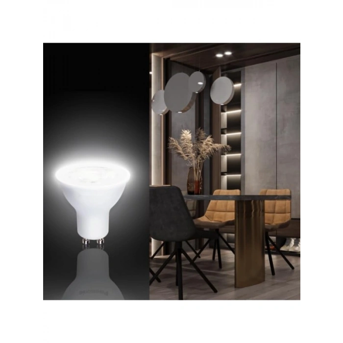 LED GU10 Ampul, Sıcak Işık, 6W, 420LM, 2700K