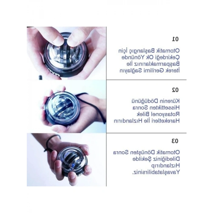 LED Işıklı Bilek Güçlendirici Top - Taşınabilir El Egzersiz Aleti