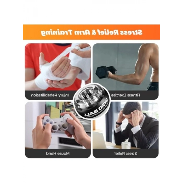 LED Işıklı Bilek Güçlendirici Top - Taşınabilir El Egzersiz Aleti