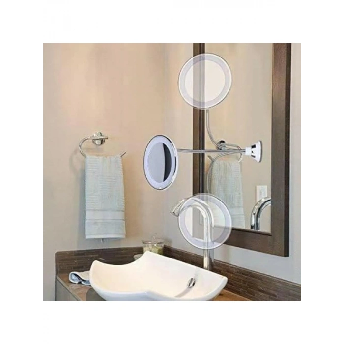 LED Işıklı Büyüteç Makyaj Aynası - 10X Zoom