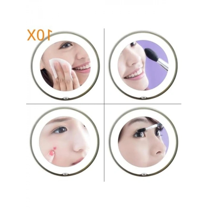 LED Işıklı Büyüteç Makyaj Aynası - 10X Zoom