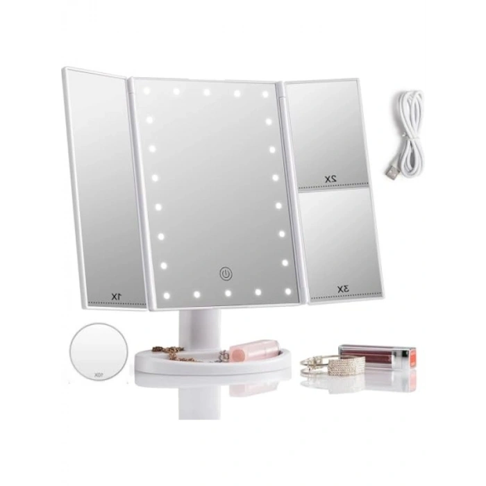 LED Işıklı Katlanabilir Makyaj Aynası