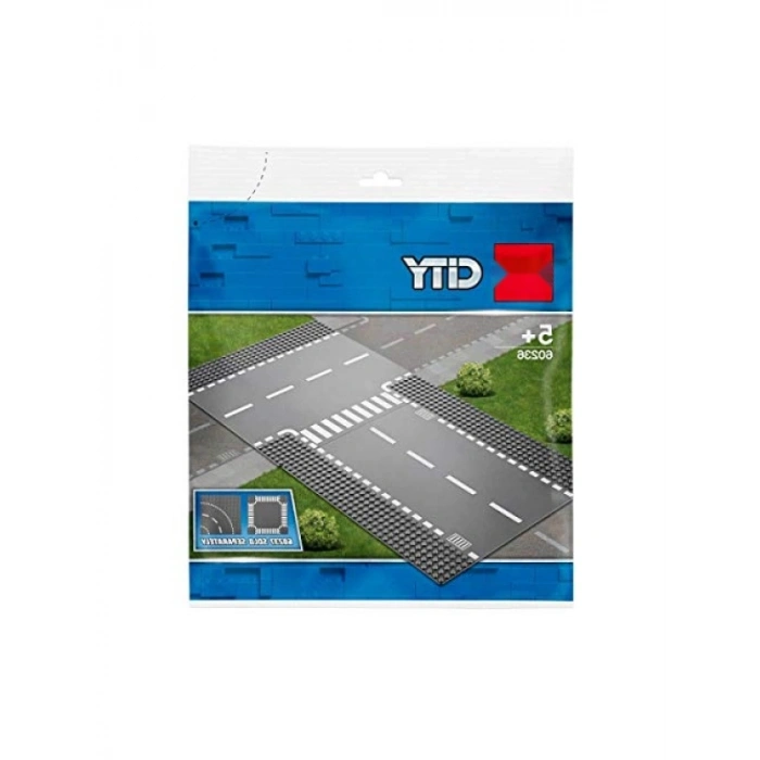 LEGO City Düz ve T Kavşak Yol Plakası Seti, 2 Parça