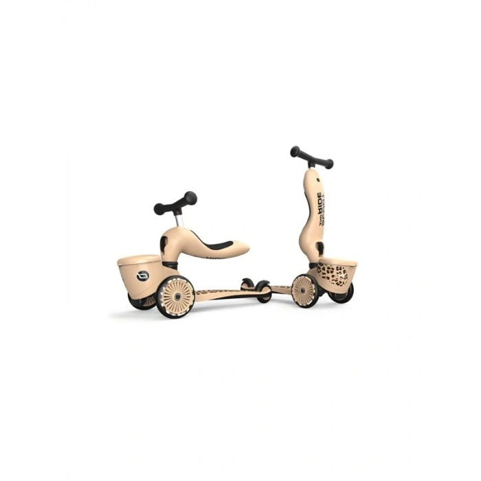 Leopar Desenli Unisex Bebek Kickboard Koltuk ve Konteyner Seti