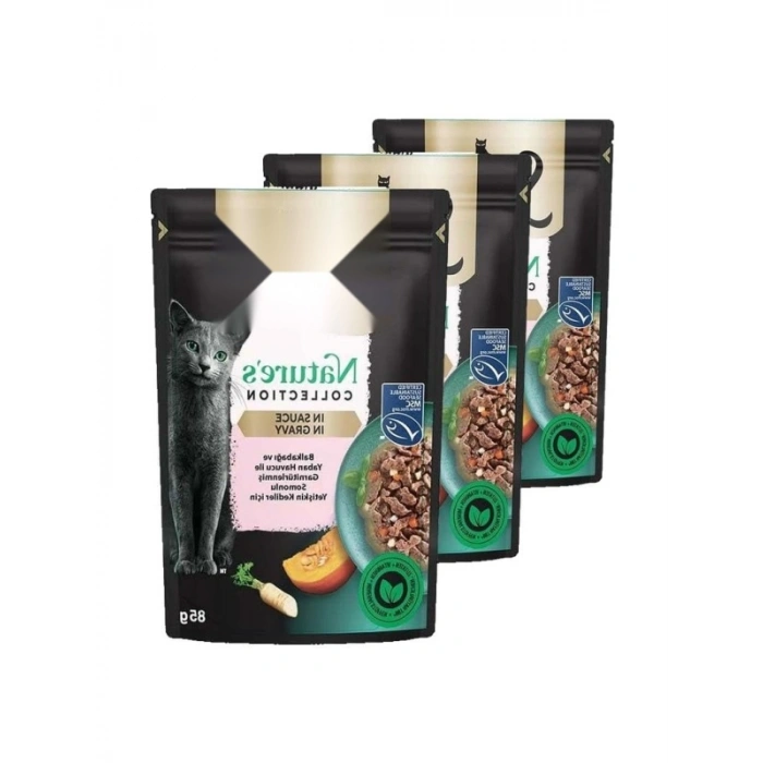 Lezzetli Somonlu Yaş Kedi Maması 85 g (3 Paket)