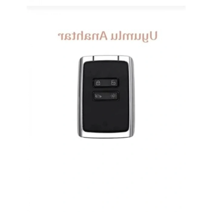Lüks Anahtar Kılıfı - Renault Uyumlu, Siyah-Gümüş