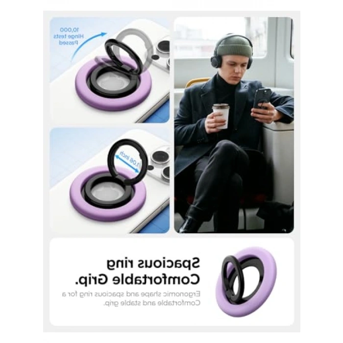 MagSafe Uyumlu Manyetik Telefon Tutucu ve Stand, Ring Grape Purple
