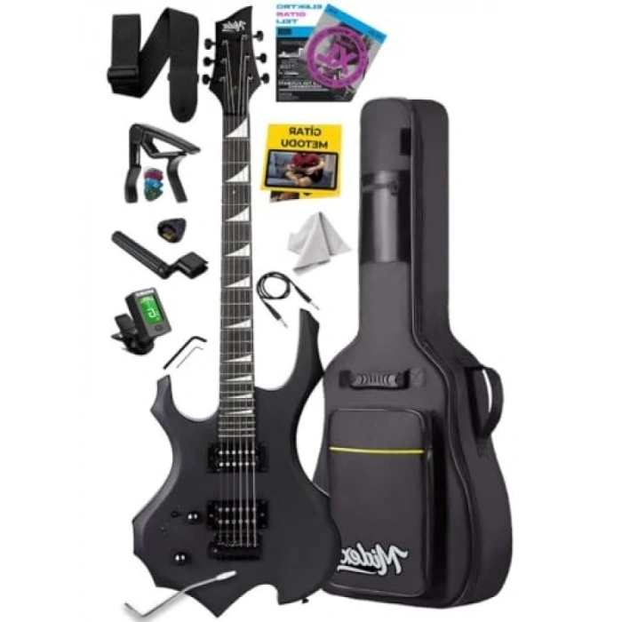 Masif Ağaç Üst Elektro Gitar Seti - H-H Profesyonel