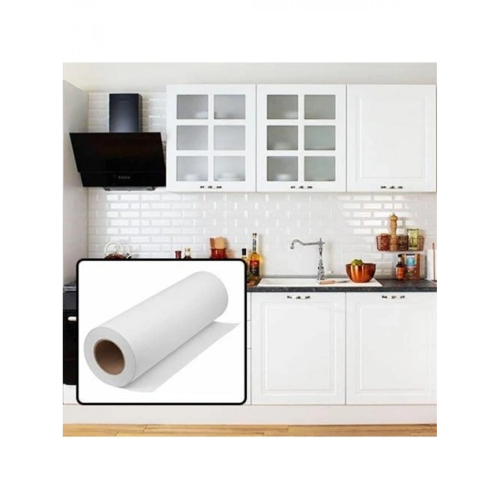Mat Beyaz Mobilya ve Dolap Kaplama Folyosu 68 cm x 2 Metre
