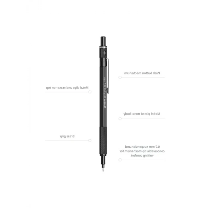 Mat Siyah Mekanik Kurşun Kalem, 0.7 mm