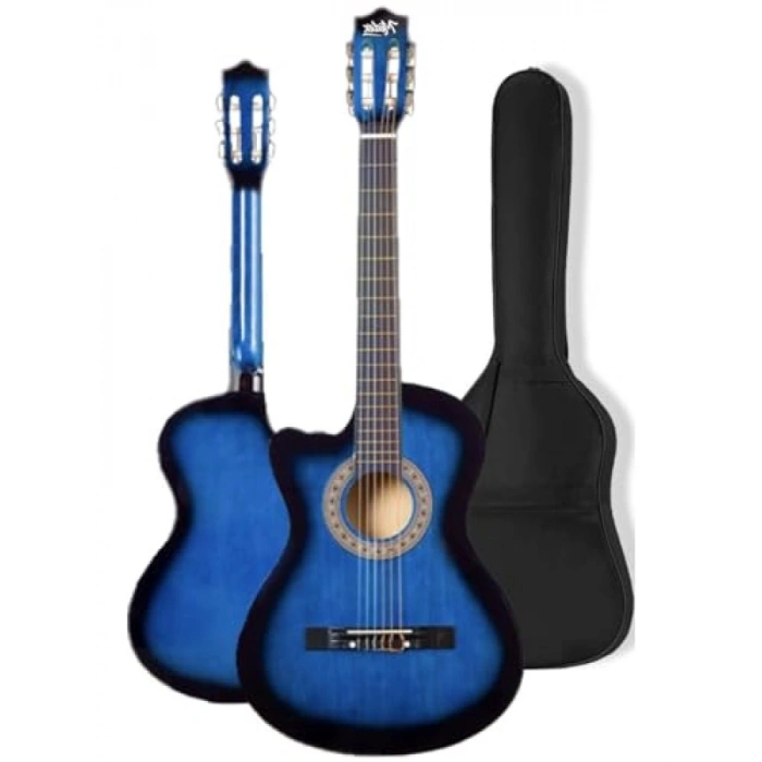 Mavi Klasik Gitar Seti - 4/4 Kesik Kasa