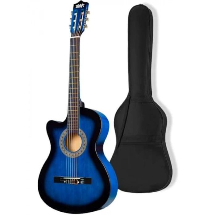Mavi Klasik Gitar Seti - 4/4 Kesik Kasa