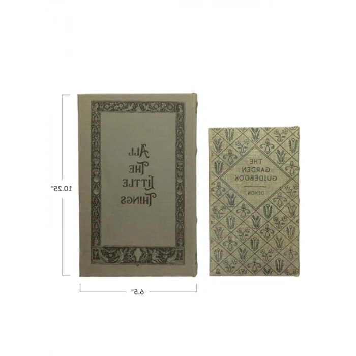 MDF ve Kanvas Kitap Saklama Kutusu Seti, 2li