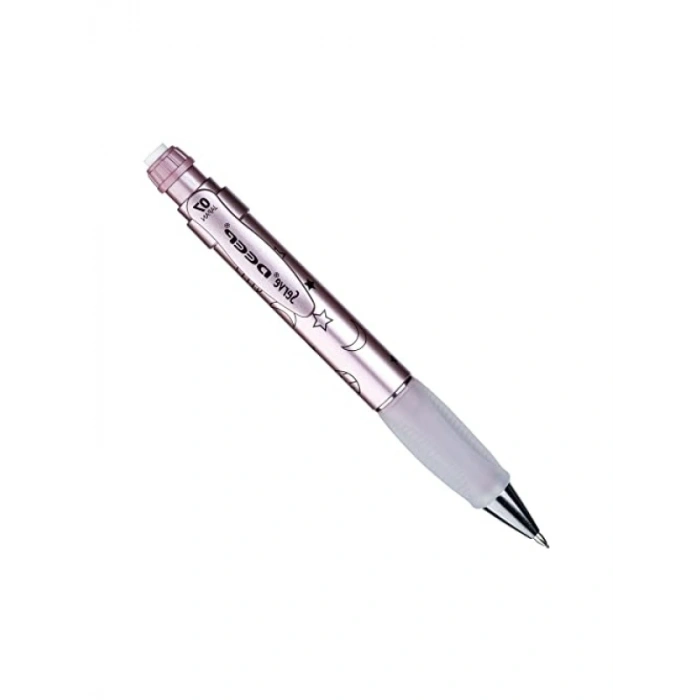 Mekanik Kalem - Metalik Roze Ay-Yıldız Desenli