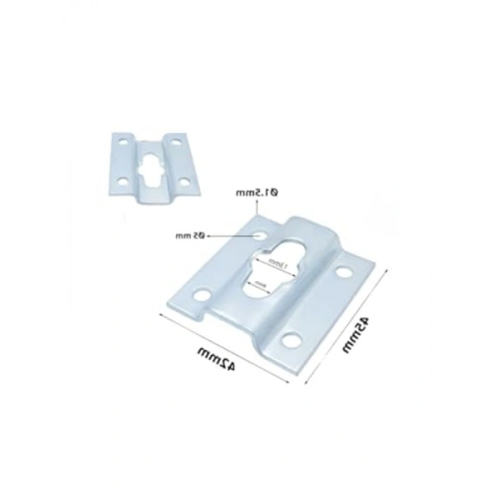 Metal Çerçeve Askı Aparatı, 42x45mm, Beyaz, 4lü Set