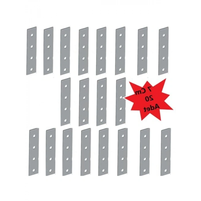 Metal Düz Gönye Bağlantı Aparatı, 1,5cm X 7cm (20 ADET)