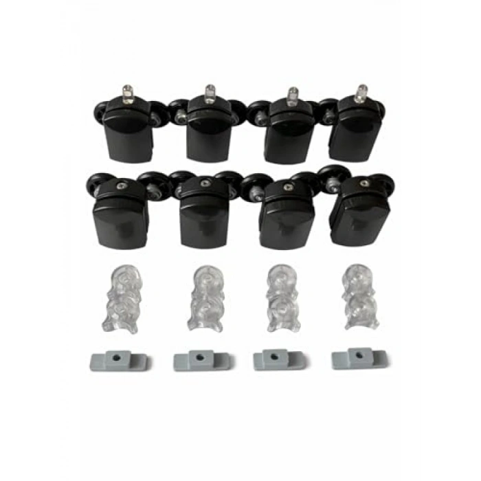 Metal Gövdeli Cam Duşakabin Tekerleği Tam Set